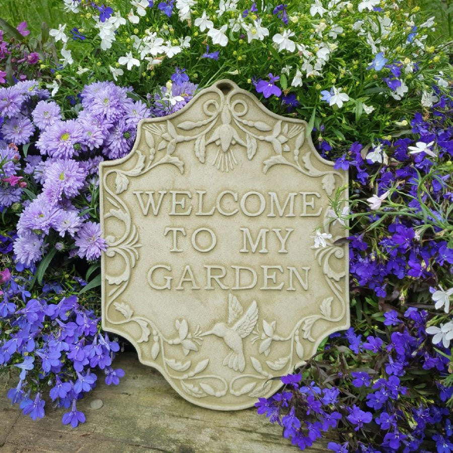 Beautiful Design Stone Cast  Wall Welcome Plaque