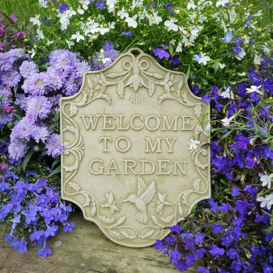 Beautiful Design Stone Cast  Wall Welcome Plaque