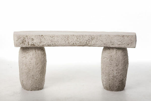 Beautiful Rustic Carved Stone Cast Garden Bench