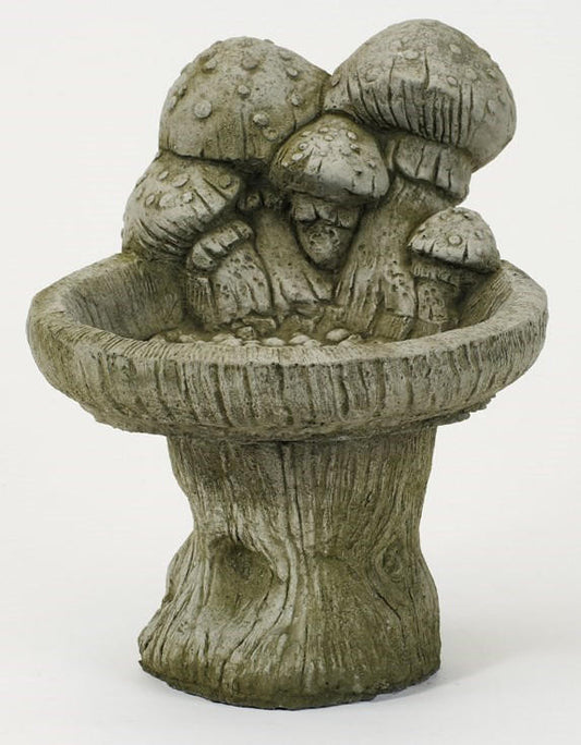 Big Mushrooms Stonecast Birdbath Statue Garden Ornament