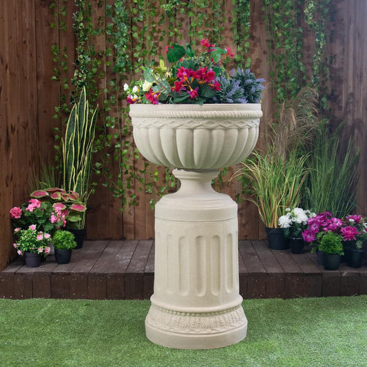 Breathtaking Sandstone Royale Urn On Rounded Plinth