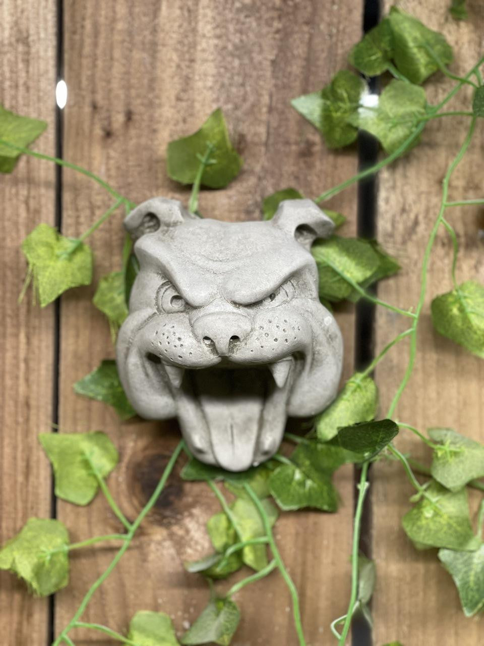 Bulldog Head Stone Wall Plaque for garden