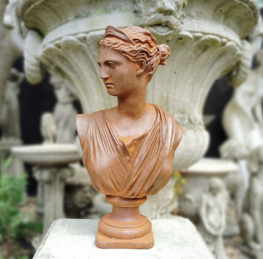 Cast Iron Athena Bust Garden Ornament Home Decor
