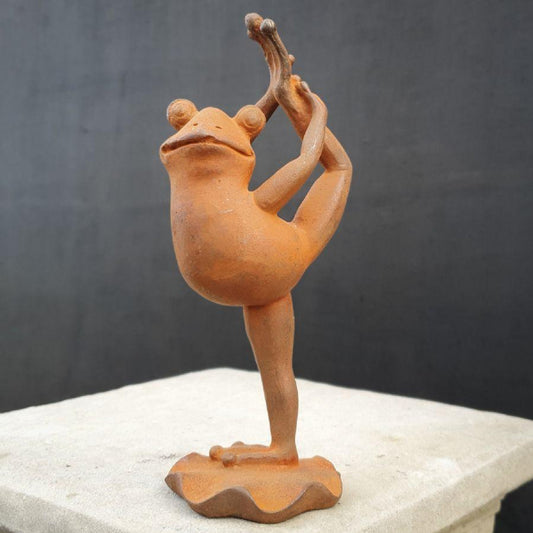 Cast Iron Upright Dancing Pose Yoga Frog Garden Ornament Home Decor