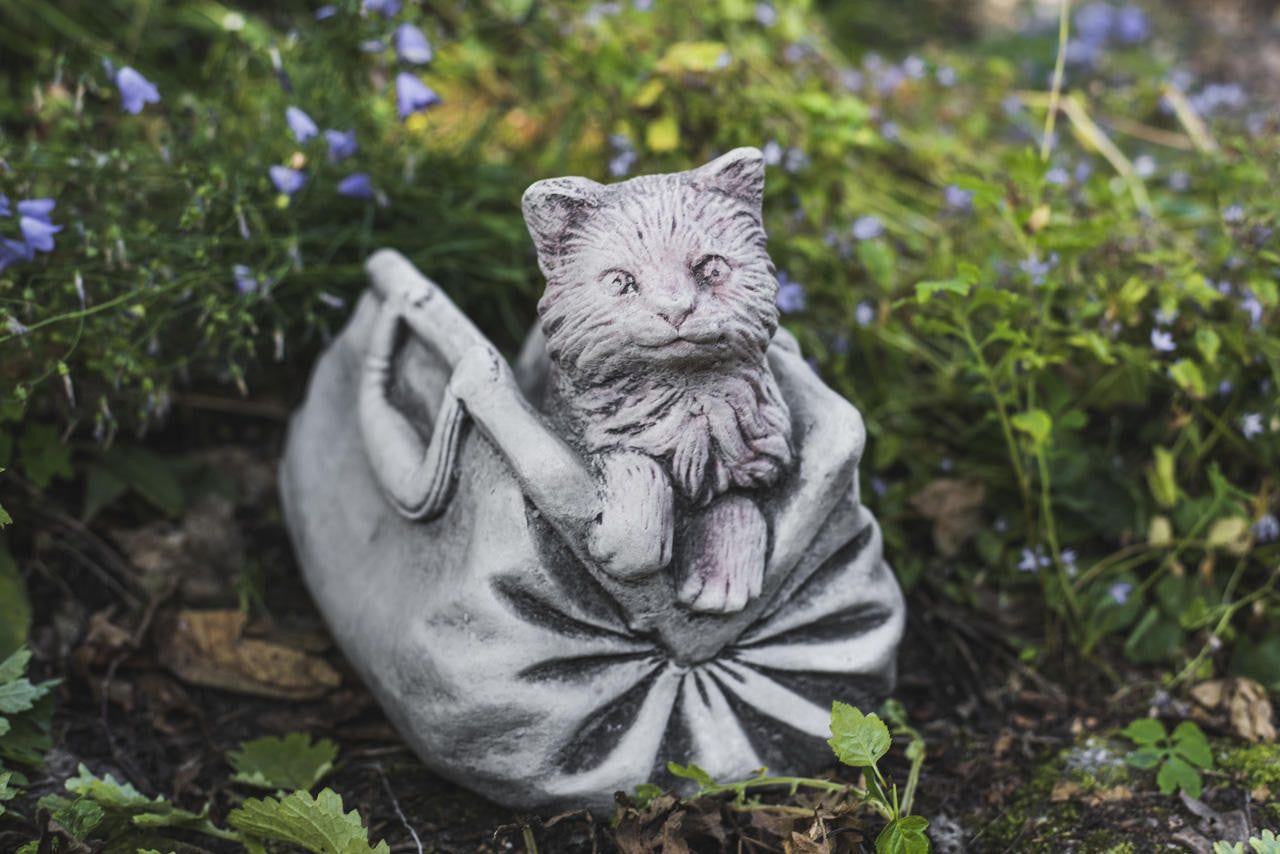 Cat in Bag Stone Pot planter