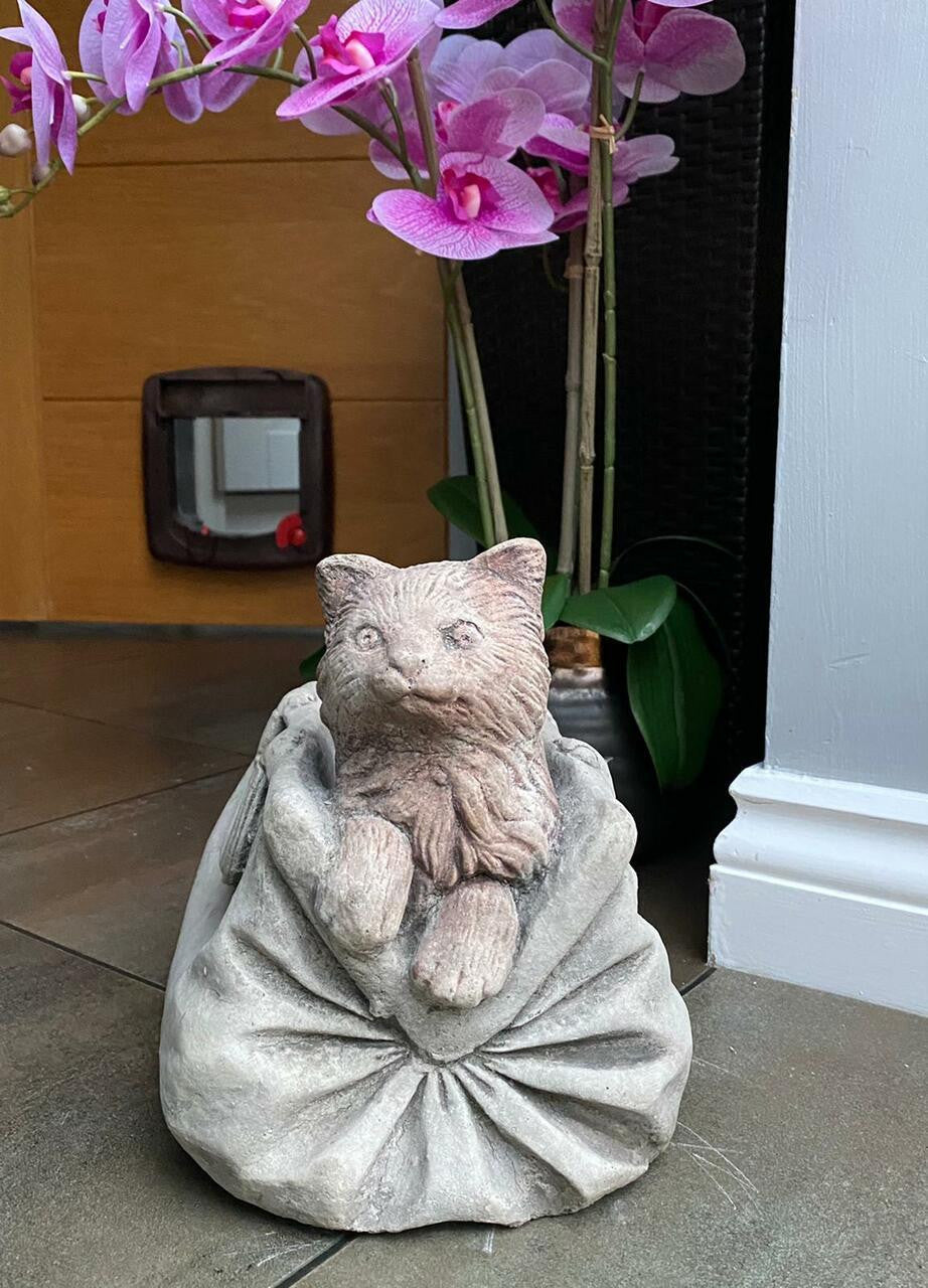 Cat in Bag Stone Pot planter