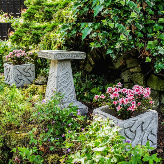 Celtic style Birdbath and Planters – Set