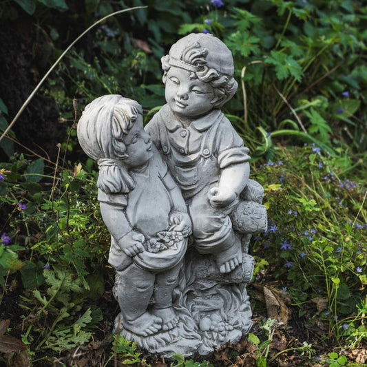 Charming Brother and Sister Sweethearts Statue