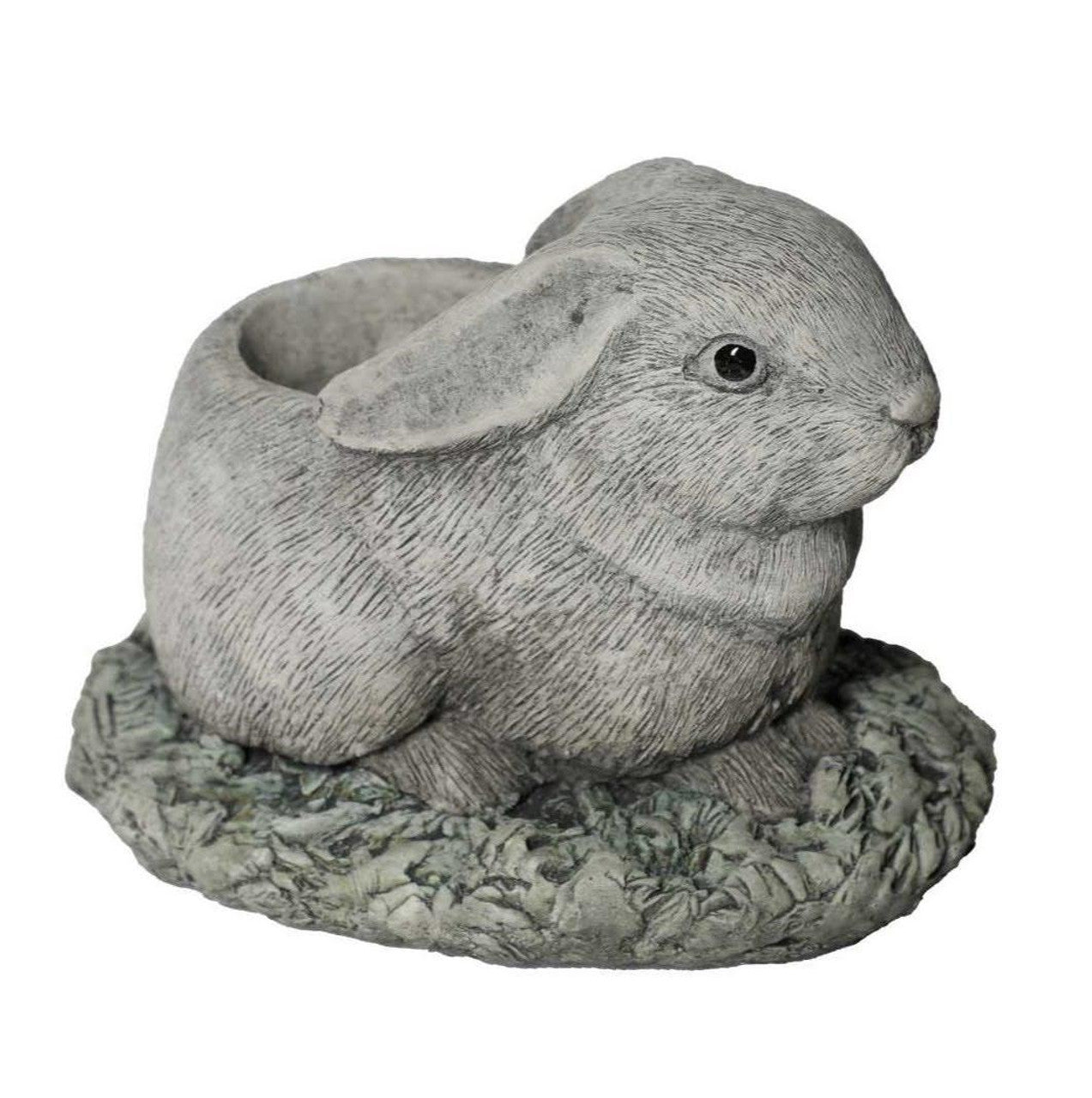 Charming Stone Cast Rabbit Planter for Flowers or Herbs