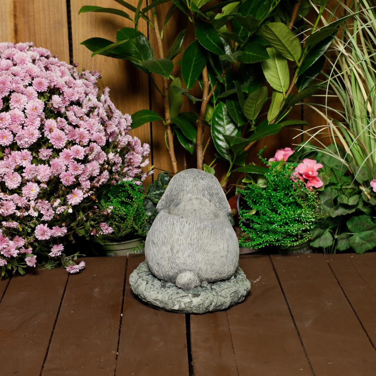 Charming Stone Cast Rabbit Planter for Flowers or Herbs