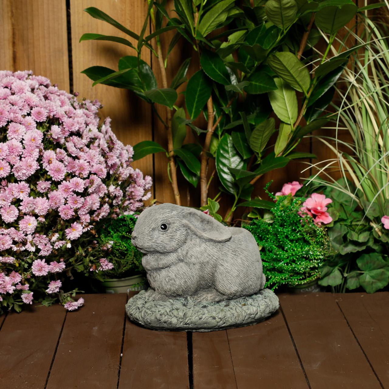 Charming Stone Cast Rabbit Planter for Flowers or Herbs