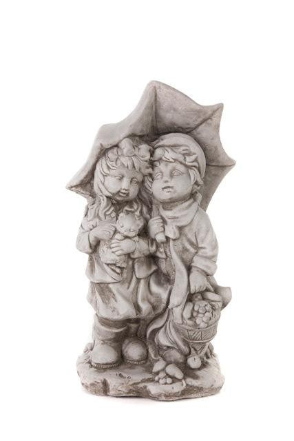 Children under the Umbrella after Harvest Garden Ornament