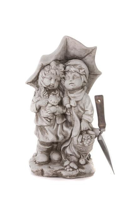 Children under the Umbrella after Harvest Garden Ornament