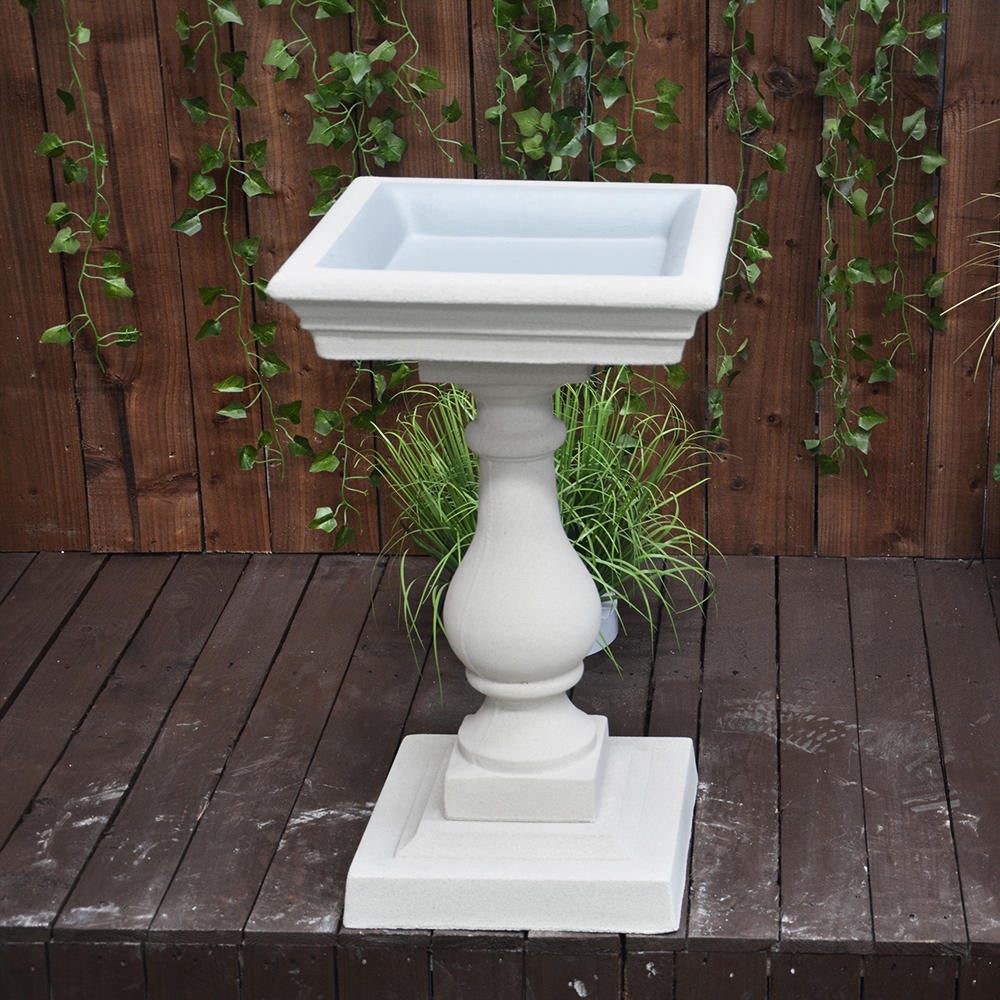 Square Birdbath | Classic Birdbath with Square Bowl | Square Top Bird ...
