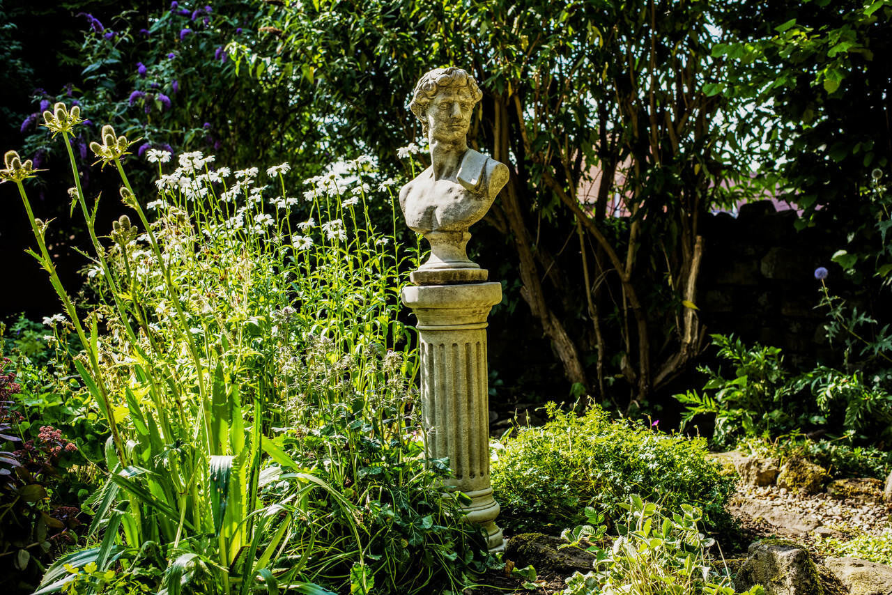 Classical David Bust on Tall Column