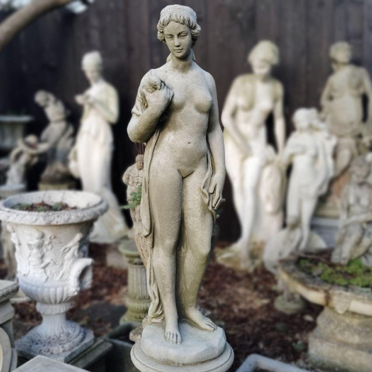 Classical Lady And Dove Garden Statue