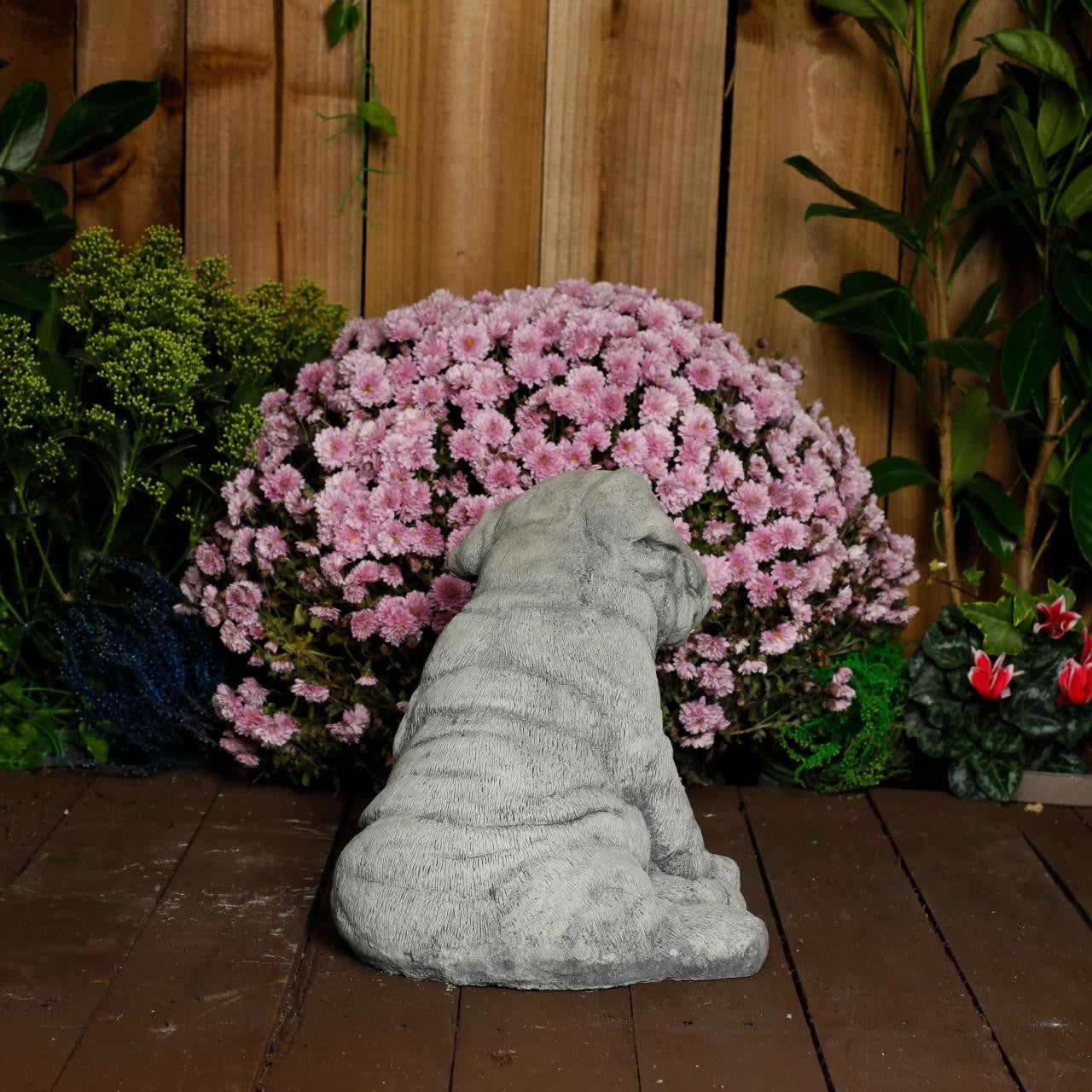 Cute Bulldog Pup Garden Ornament Dog Statue 