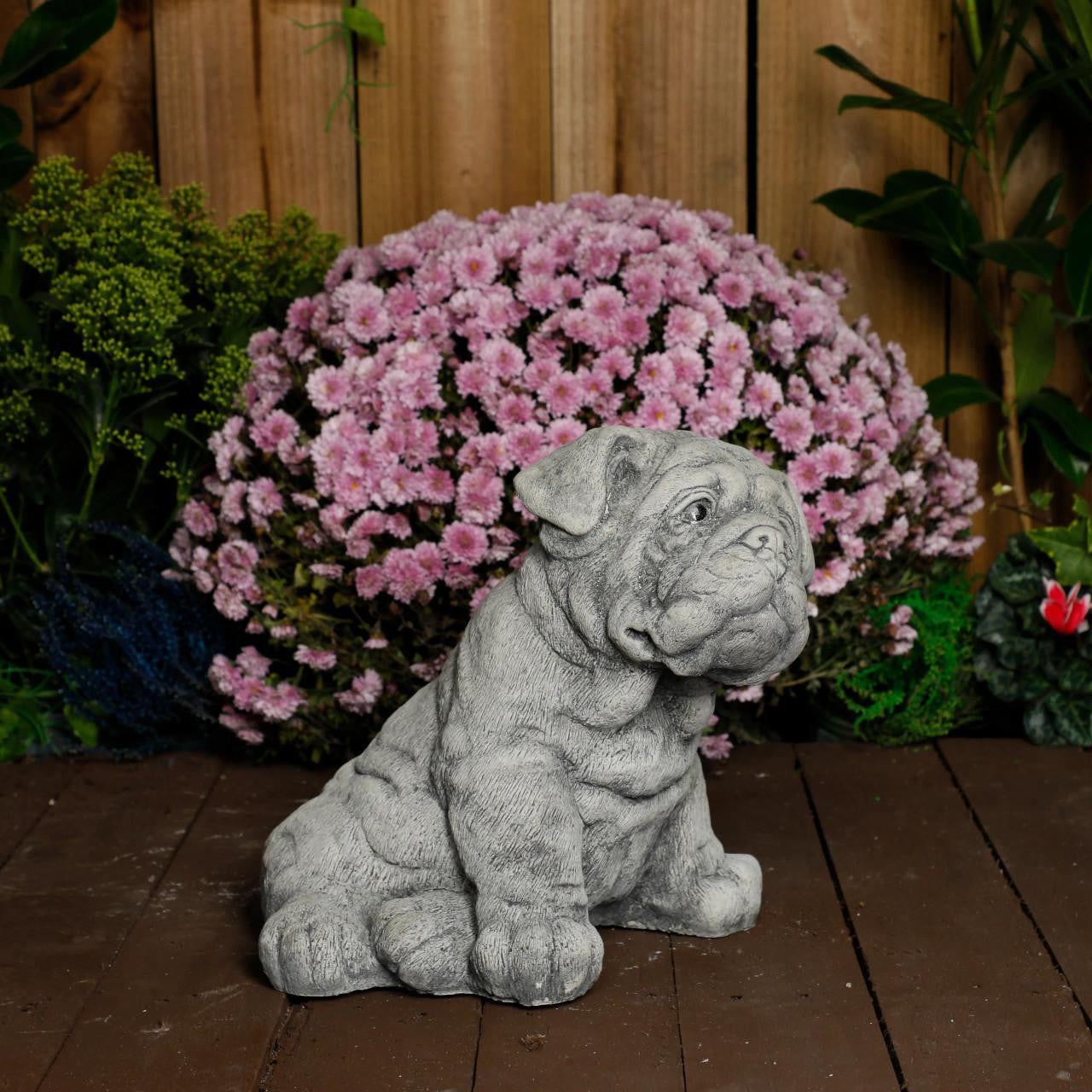 Cute Bulldog Pup Garden Ornament Dog Statue 