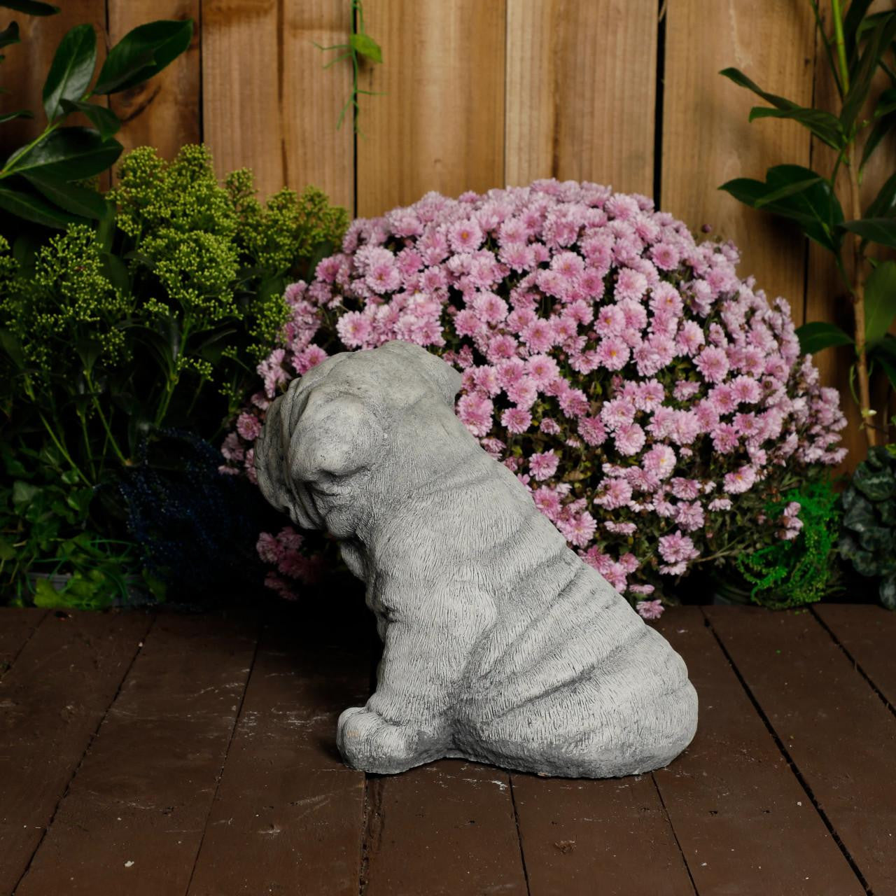 Cute Bulldog Pup Garden Ornament Dog Statue 