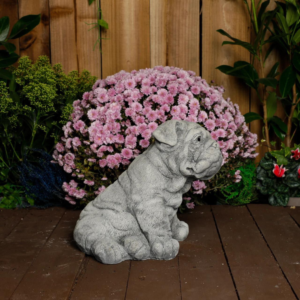 Cute Bulldog Pup Garden Ornament Dog Statue 