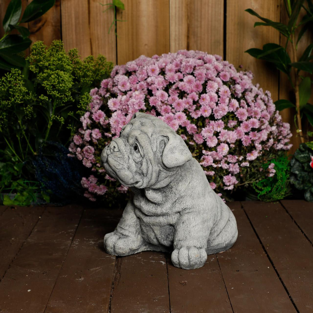 Cute Bulldog Pup Garden Ornament Dog Statue 