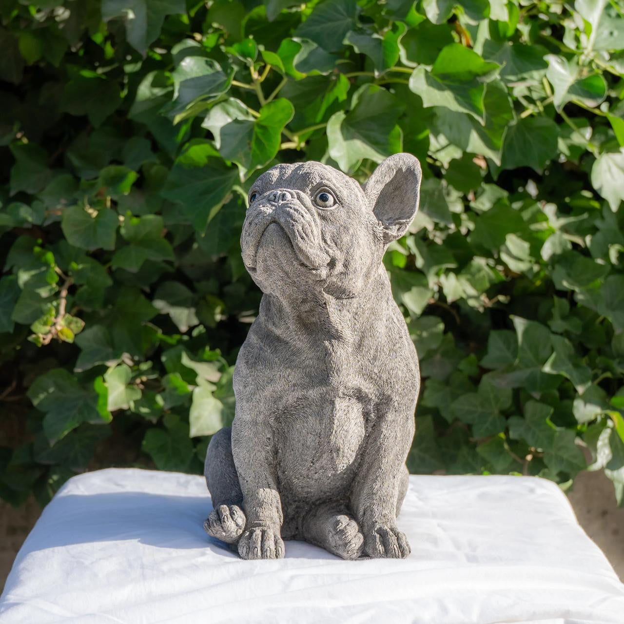 Cute Frenchie Dog Garden Ornament Bulldog Statue