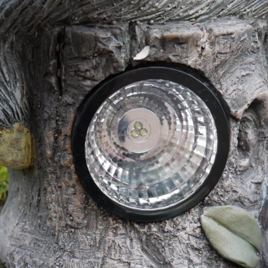 Cute Sloth Laying on Logs with Solar Light Outdoor Garden Statue Decoration