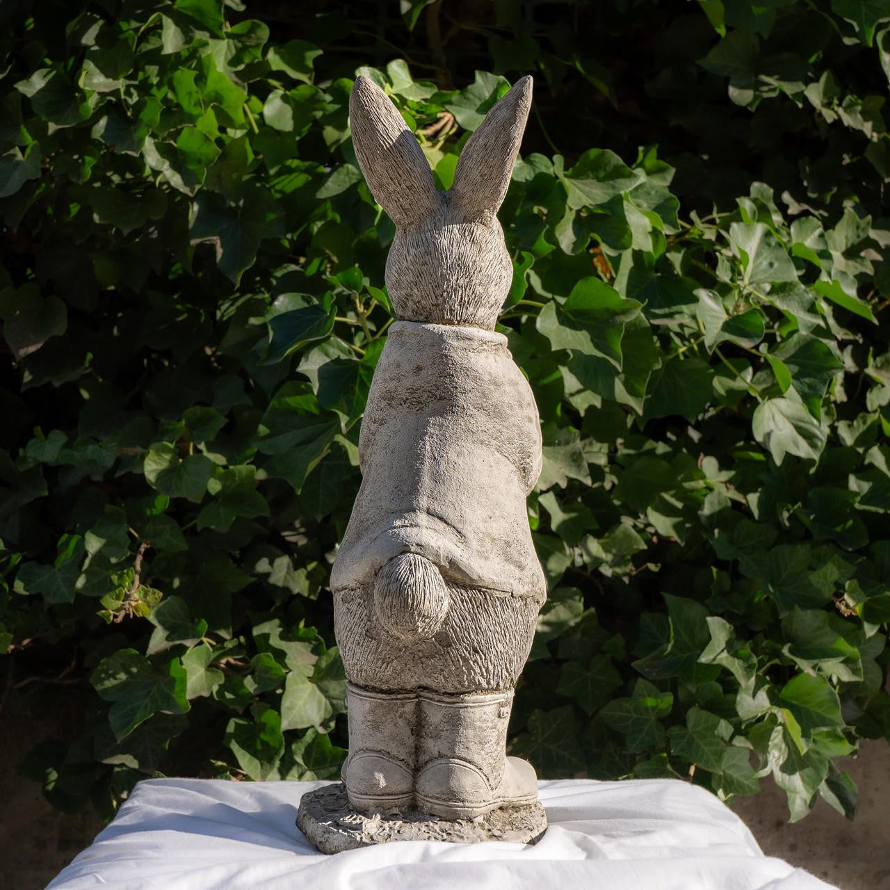 Cute Stone Cast Flopsy Bunny Large Garden Sculpture