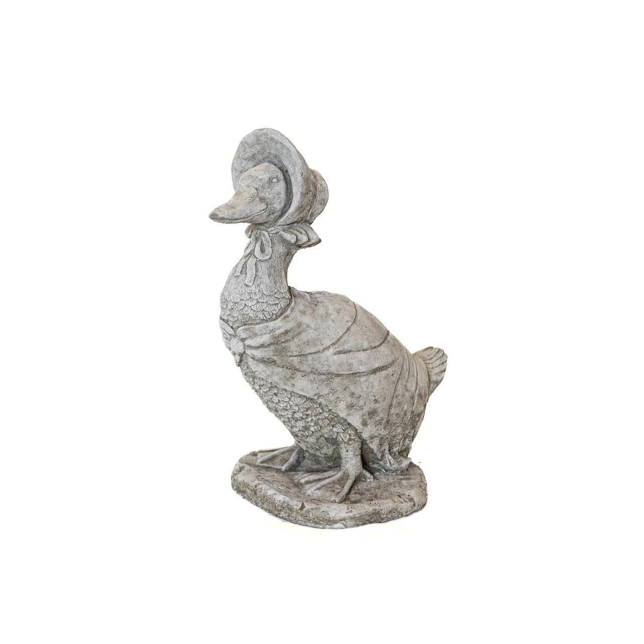 Cute Stone Cast Puddle Duck Medium Garden Sculpture