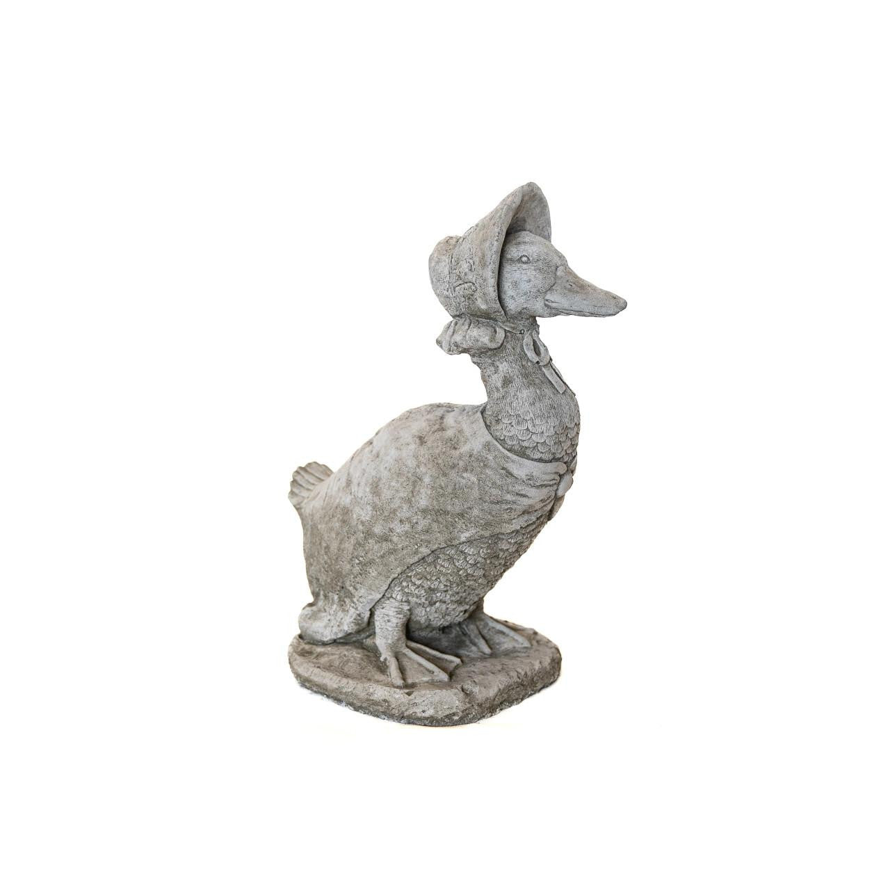 Cute Stone Cast Puddle Duck Medium Garden Sculpture