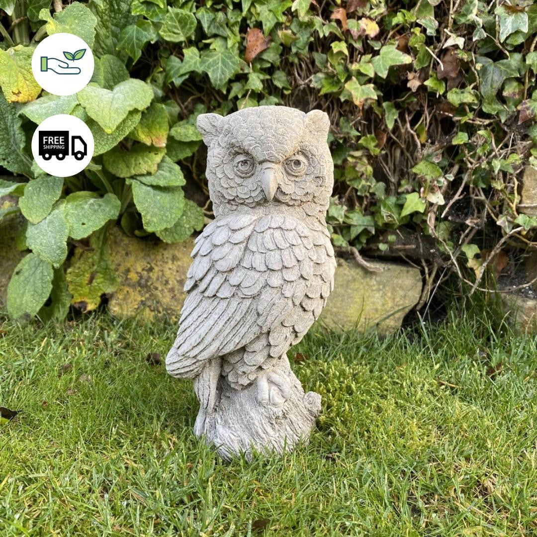 Cute Stone Owl garden ornament