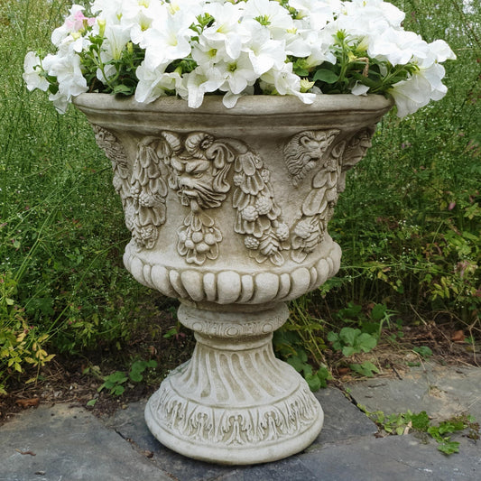 Detailed Stone-cast Bacchus Vase Pot