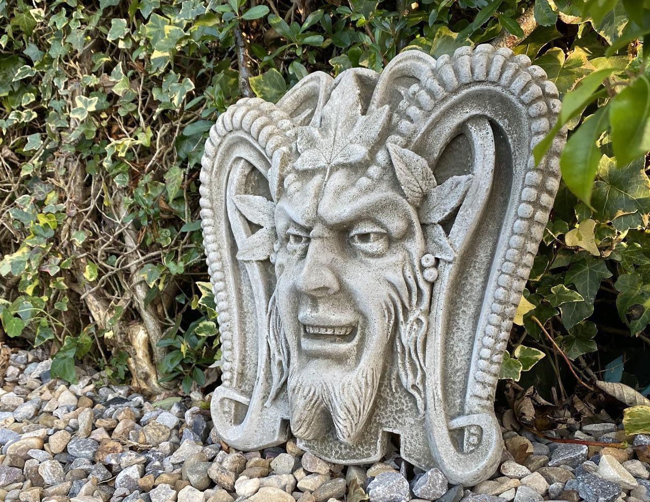 Devil Head Stone Wall Plaque