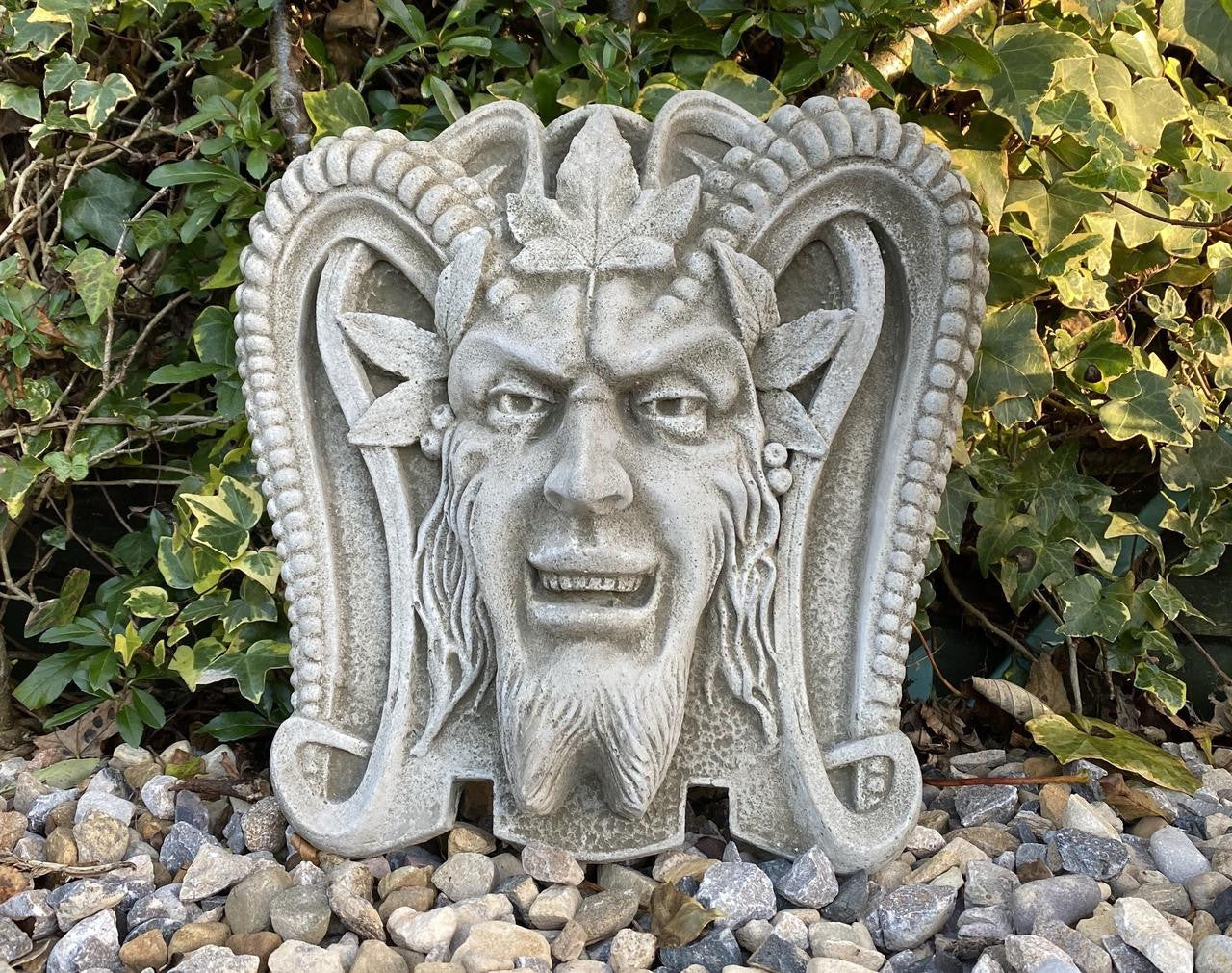 Devil Head Stone Wall Plaque