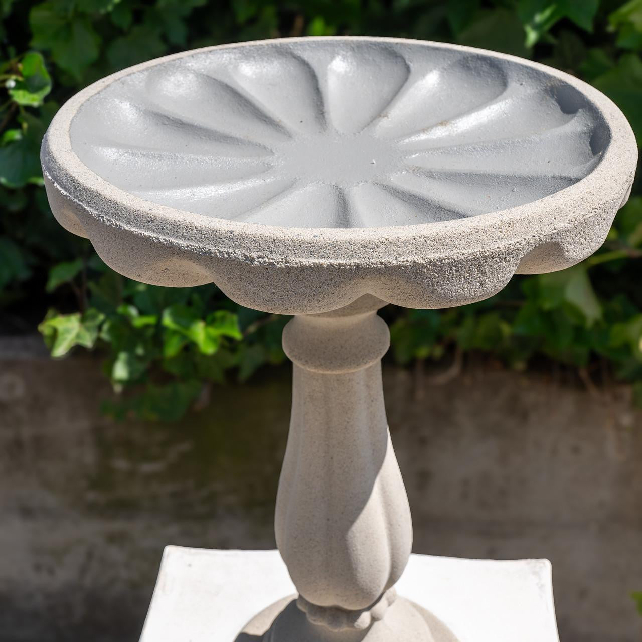 Elegant Tall Sandstone Birdbath