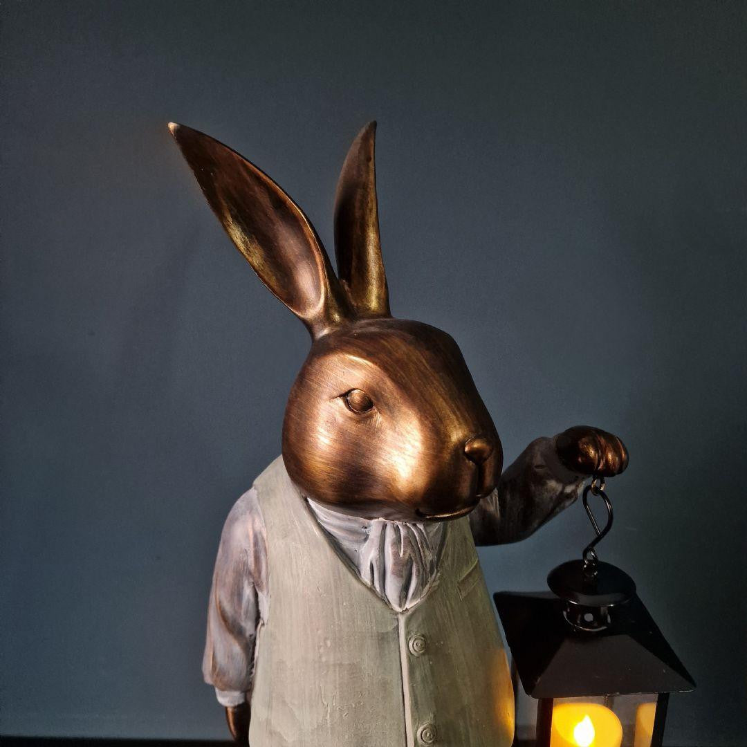 Enchanting Hare with Lantern Home Decor Ornament