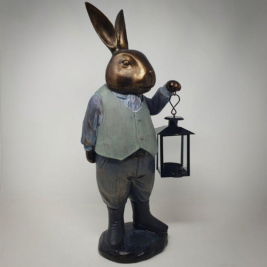 Enchanting Hare with Lantern Home Decor Ornament