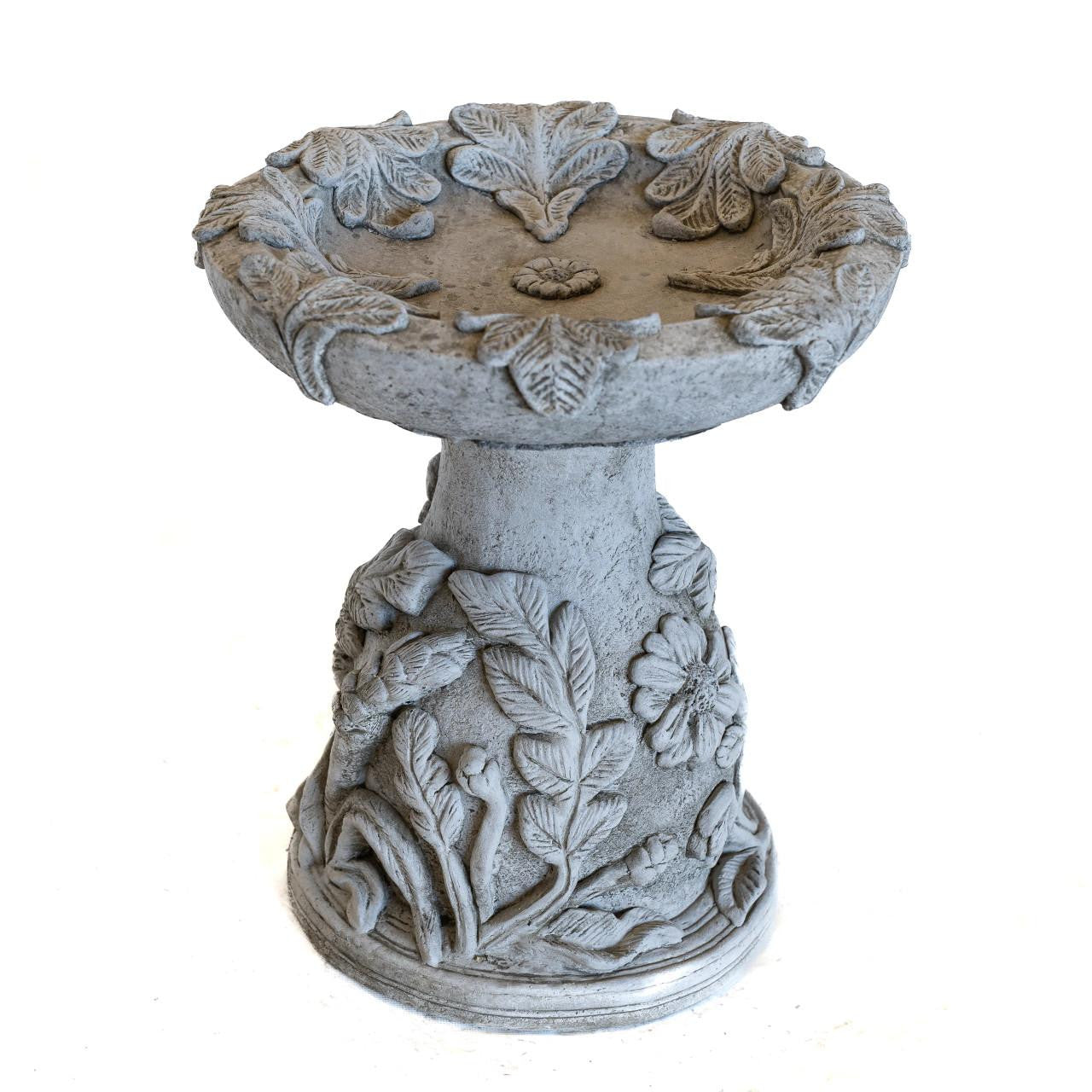 English Oak Design Stone cast Bird Bath Bird feeder