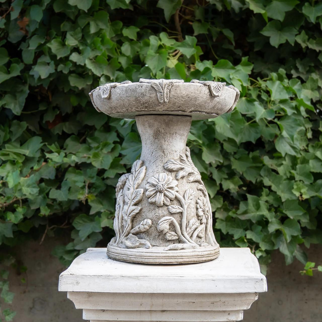 English Oak Design Stone cast Bird Bath Bird feeder