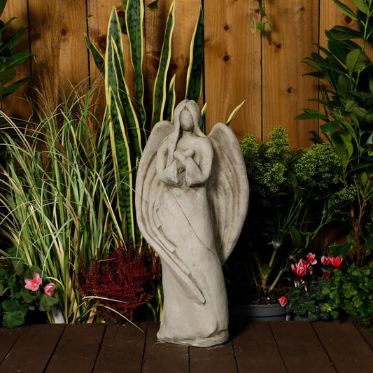 Ethereal Stone Angel Sculpture Garden Ornament 