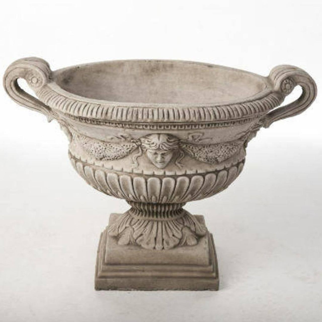 Extra Large Oval Antique Garden Urn and Plinth