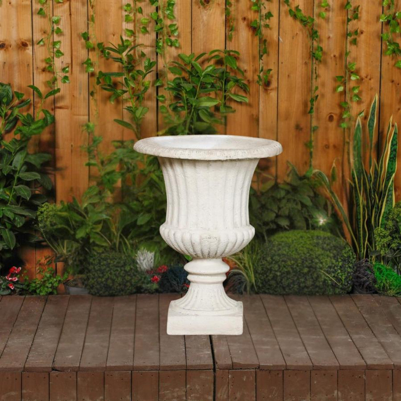 Extra Large White/cream Ancient Greek Style Fluted Vase Planter Urn