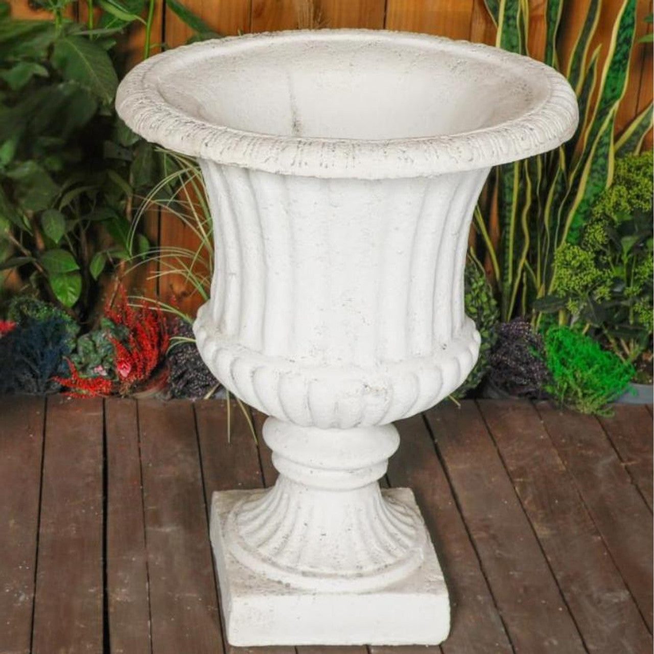 Extra Large White/cream Ancient Greek Style Fluted Vase Planter Urn