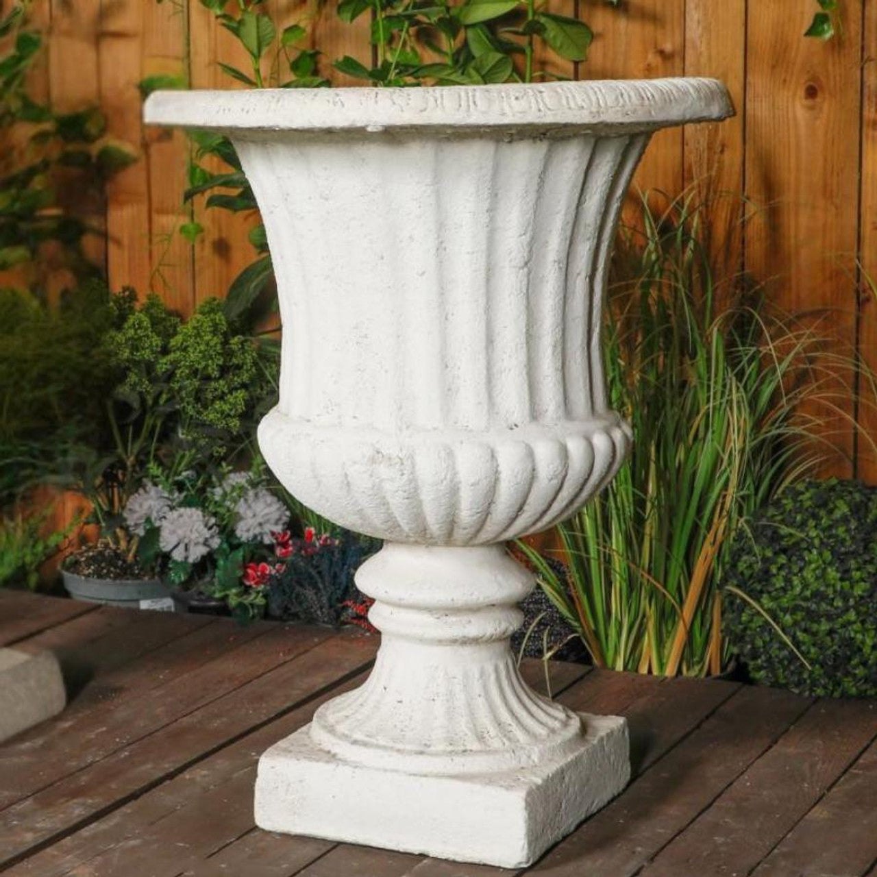 Extra Large White/cream Ancient Greek Style Fluted Vase Planter Urn