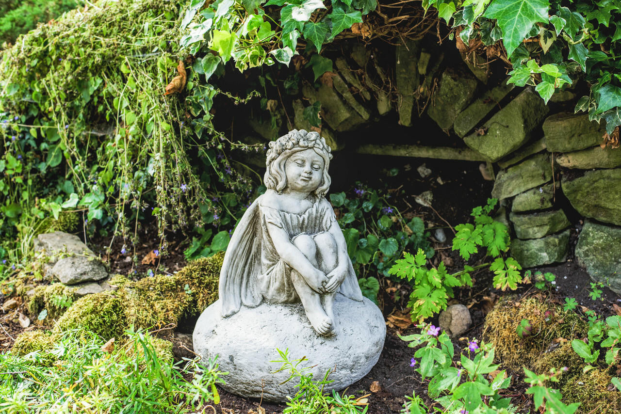 Fairy on a Rock Garden Ornament