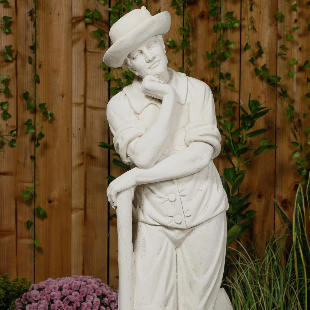 Farmer leaning on a spade Life size  Statue 55' or 139 cm