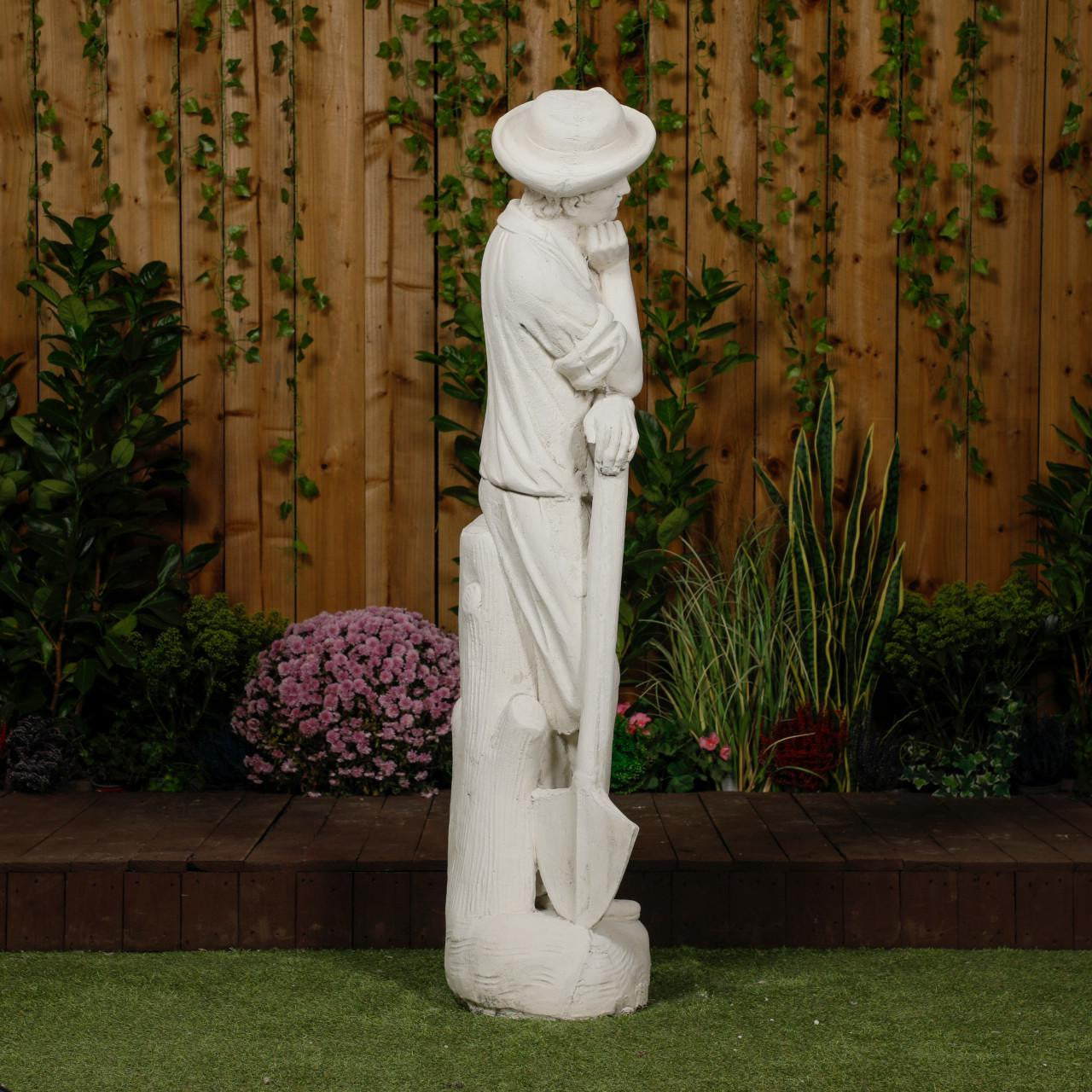 Farmer leaning on a spade Life size  Statue 55' or 139 cm