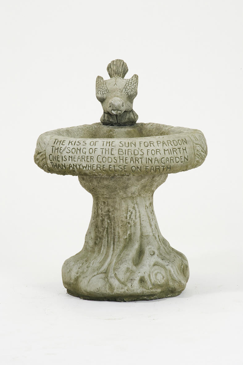 Garden Birdbath Kiss of Sun with Bird atop