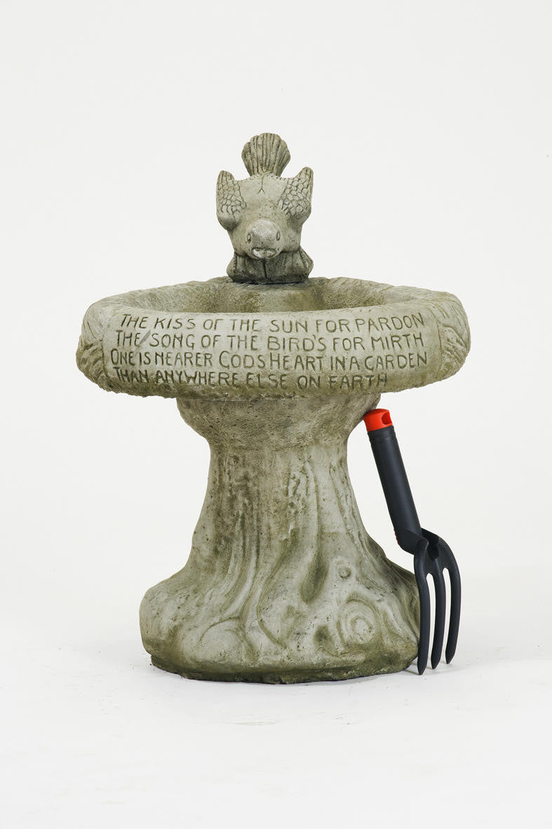 Garden Birdbath Kiss of Sun with Bird atop