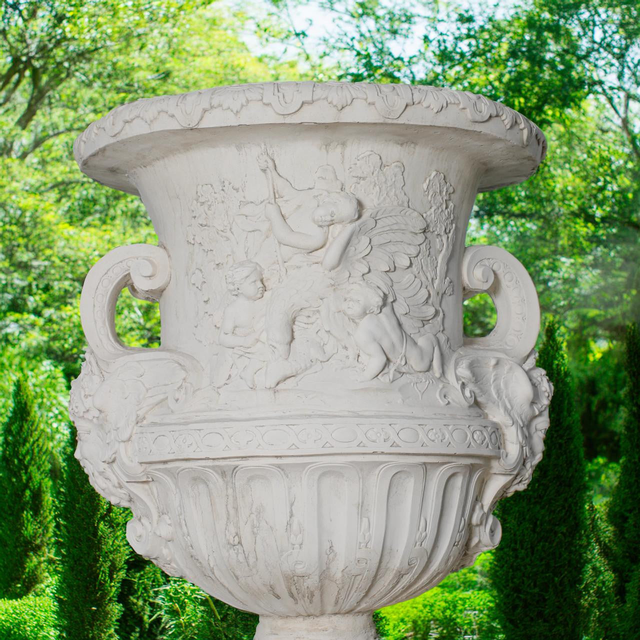 Giant Greek design Stone cast Vase with Column 